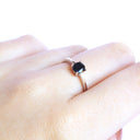 Solitaire Four Claw Round Cut Sapphire White Gold band Ring