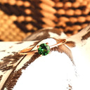 Solitaire Four Claw Round Cut Tsavorite Rose Gold Band Ring