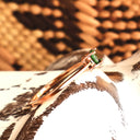 Solitaire Four Claw Round Cut Tsavorite Rose Gold Band Ring