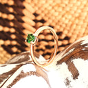 Solitaire Four Claw Round Cut Tsavorite Rose Gold Band Ring