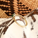 Solitaire Four Claw Round Cut Tsavorite Yellow Gold Band Ring