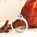 Solitaire Trilliant Cut Tanzanite White Gold Ring