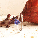 Solitaire Trilliant Cut Tanzanite White Gold Ring