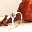 Solitaire Trilliant Cut Tanzanite White Gold Ring