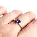 Solitaire Trilliant Cut Tanzanite White Gold Ring