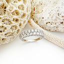 Sophisticated Double Half Eternity White Diamond White Gold Ring