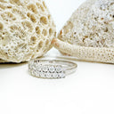 Sophisticated Double Half Eternity White Diamond White Gold Ring