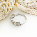 Sophisticated Double Half Eternity White Diamond White Gold Ring