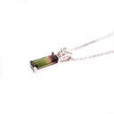 Sophisticated Watermelon Tourmaline Diamond Studded Split Bale White Gold Pendant
