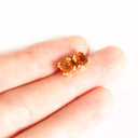 Sophisticated Yellow Gold Double Four Claw Citrine Studs