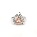 Standout Trilliant Pink Morganite and Diamond Highlight Ring