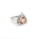 Standout Trilliant Pink Morganite and Diamond Highlight Ring