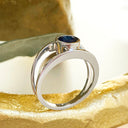 White Gold blue sapphire ring