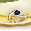 White Gold blue sapphire ring