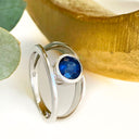 White Gold blue sapphire ring