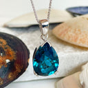 Pear Cut London Blue Topaz Pendant