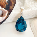 Pear Cut London Blue Topaz Pendant