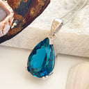 Pear Cut London Blue Topaz Pendant
