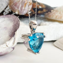 Trilliant cut Blue Topaz pendant