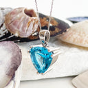 Trilliant cut Blue Topaz pendant