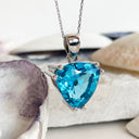 Trilliant cut Blue Topaz pendant