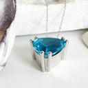 Trilliant cut Blue Topaz pendant