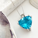 Trilliant cut Blue Topaz pendant