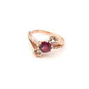 Starburst Rhodalite and Morganite Rose Gold Ring