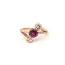 Starburst Rhodalite and Morganite Rose Gold Ring