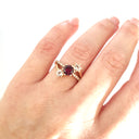 Starburst Rhodalite and Morganite Rose Gold Ring