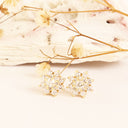White Diamond yellow gold earrings