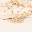 White Diamond yellow gold earrings