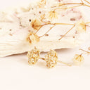 White Diamond yellow gold earrings