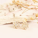 White Diamond yellow gold earrings