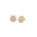White Diamond yellow gold earrings
