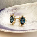 London Blue Topaz and Diamond Yellow Gold earrings
