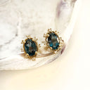 London Blue Topaz and Diamond Yellow Gold earrings