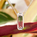 Watermelon Tourmaline White Gold Slider Pendant