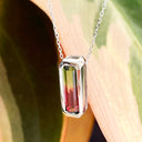 Watermelon Tourmaline White Gold Slider Pendant