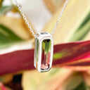 Watermelon Tourmaline White Gold Slider Pendant