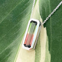 Watermelon Tourmaline White Gold Slider Pendant