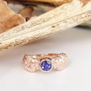 Striking Double Lion and Tanzanite Rose Gold Ring