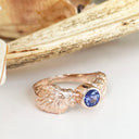 Striking Double Lion and Tanzanite Rose Gold Ring