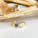 Striking Double Lion and Tanzanite Yellow Gold Ring