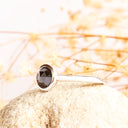 Striking Rose Cut Black Diamond Bezel Set White Gold Ring