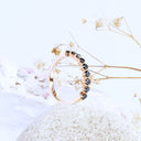 Stunning Compass Set Black Diamond Rose Gold Ring