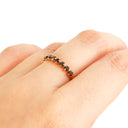 Stunning Compass Set Black Diamond Rose Gold Ring