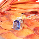 Stunning Cushion Cut Double Claw Tanzanite And Diamond Accent White Gold Pendant