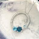 Topaz and Aquamarine and diamond pendant