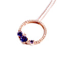 Stunning Multi Tanzanite and Diamond Gemstone Cluster Diamond Halo Rose Gold Pendant